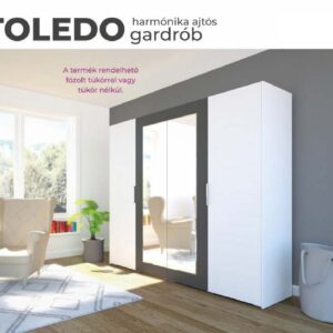 TOLEDO harmónika ajtós gardrób