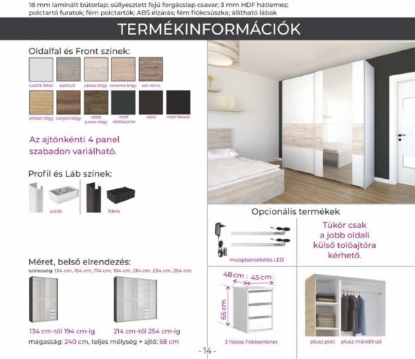 Főnix tolóajtós gardrób - Image 2