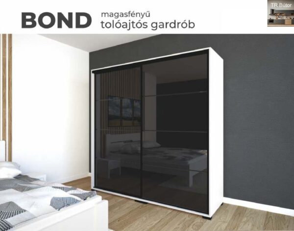 Magasfényű Bond tolóajtós gardrób