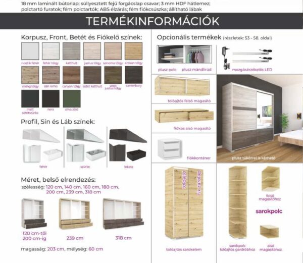 Cézár tolóajtós gardrób - Image 2